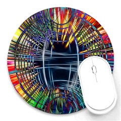 Color-background-structure-lines- Round Mousepads