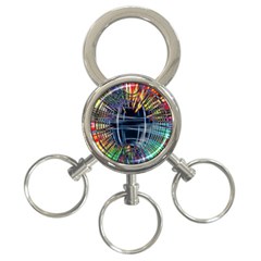 Color-background-structure-lines- 3-ring Key Chain