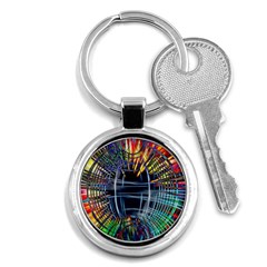 Color-background-structure-lines- Key Chain (round)