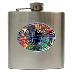 Color-background-structure-lines- Hip Flask (6 Oz) by Jancukart