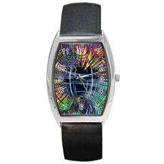 Color-background-structure-lines- Barrel Style Metal Watch by Jancukart