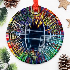 Color-background-structure-lines- Round Ornament (two Sides)