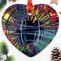 Color-background-structure-lines- Heart Ornament (two Sides)