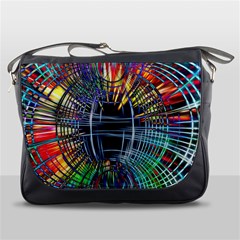 Color-background-structure-lines- Messenger Bag