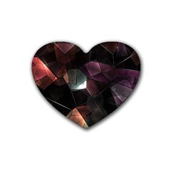 Crystals Background Designluxury Rubber Heart Coaster (4 Pack) by Jancukart