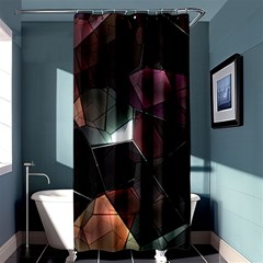 Crystals Background Designluxury Shower Curtain 36  X 72  (stall)  by Jancukart