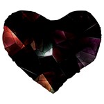 Crystals background designluxury Large 19  Premium Flano Heart Shape Cushions Front