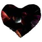 Crystals background designluxury Large 19  Premium Flano Heart Shape Cushions Back