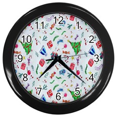 Wallpaper Special Christmas Wall Clock (black) by nate14shop