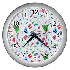 Wallpaper Special Christmas Wall Clock (silver) by nate14shop