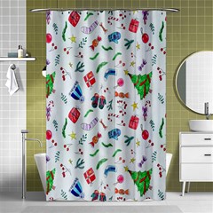 Wallpaper Special Christmas Shower Curtain 48  X 72  (small)  by nate14shop