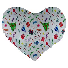 Wallpaper Special Christmas Large 19  Premium Heart Shape Cushions by nate14shop