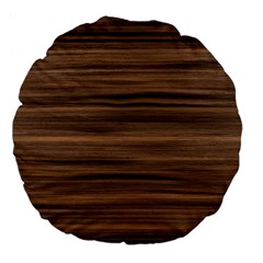 Texture Wood,dark Large 18  Premium Flano Round Cushions by nate14shop