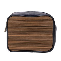 Texture Wood,dark Mini Toiletries Bag (two Sides) by nate14shop