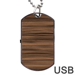 Texture Wood,dark Dog Tag Usb Flash (one Side) by nate14shop