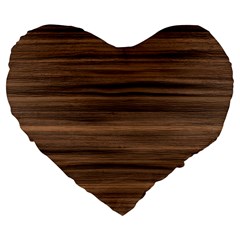 Texture Wood,dark Large 19  Premium Flano Heart Shape Cushions by nate14shop