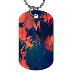 Background-abstrac Orange Dog Tag (one Side) by nateshop