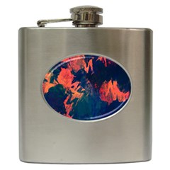 Background-abstrac Orange Hip Flask (6 Oz) by nateshop