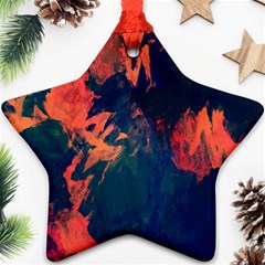 Background-abstrac Orange Star Ornament (two Sides) by nateshop