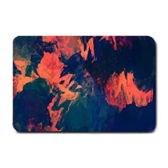 Background-abstrac Orange Small Doormat  by nateshop