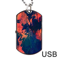 Background-abstrac Orange Dog Tag Usb Flash (two Sides) by nateshop