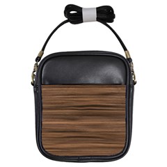 Texture Wood,dark Girls Sling Bag by nateshop