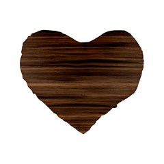 Texture Wood,dark Standard 16  Premium Flano Heart Shape Cushions by nateshop