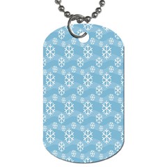 Snowflakes, White Blue Dog Tag (one Side)