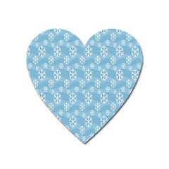 Snowflakes, White Blue Heart Magnet by nateshop