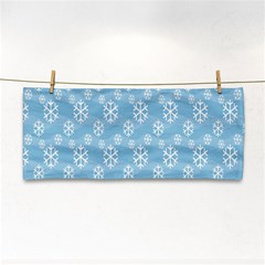 Snowflakes, White Blue Hand Towel