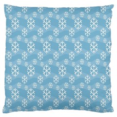 Snowflakes, White Blue Large Cushion Case (two Sides) by nateshop