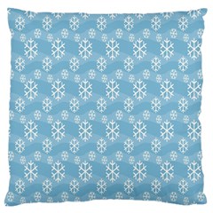 Snowflakes, White Blue Standard Flano Cushion Case (one Side) by nateshop