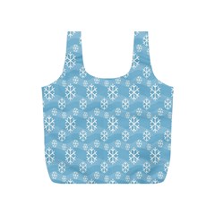 Snowflakes, White Blue Full Print Recycle Bag (s)