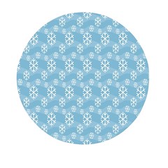 Snowflakes, White Blue Mini Round Pill Box by nateshop