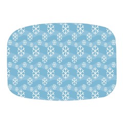 Snowflakes, White Blue Mini Square Pill Box by nateshop