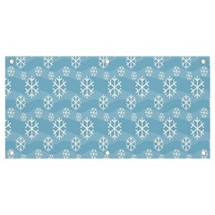 Snowflakes, White Blue Banner And Sign 4  X 2  by nateshop