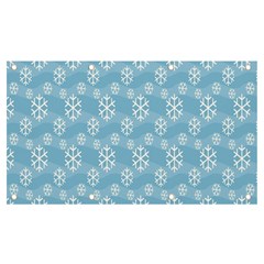 Snowflakes, White Blue Banner And Sign 7  X 4  by nateshop