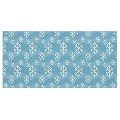 Snowflakes, White Blue Banner And Sign 8  X 4  by nateshop