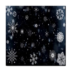 Snowflakes,white,black Tile Coaster by nateshop