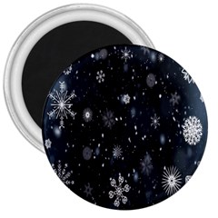 Snowflakes,white,black 3  Magnets