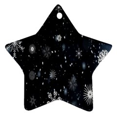 Snowflakes,white,black Ornament (star)