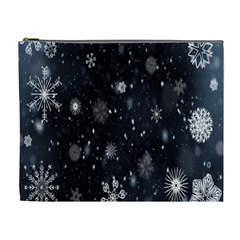 Snowflakes,white,black Cosmetic Bag (xl) by nateshop