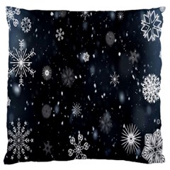 Snowflakes,white,black Large Cushion Case (two Sides) by nateshop