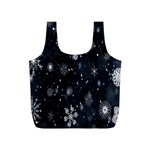 Snowflakes,white,black Full Print Recycle Bag (S) Front