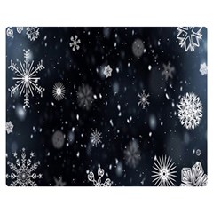 Snowflakes,white,black Double Sided Flano Blanket (medium)  by nateshop