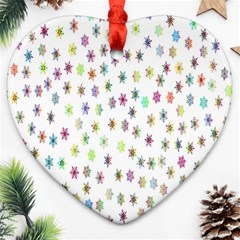 Snowflakes,colors Of The Rainbow Ornament (heart) by nateshop