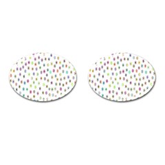 Snowflakes,colors Of The Rainbow Cufflinks (oval) by nateshop