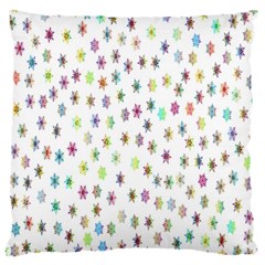 Snowflakes,colors Of The Rainbow Large Cushion Case (two Sides) by nateshop