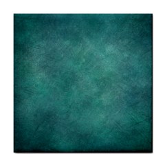 Dark Green Abstract Tile Coaster