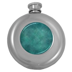 Dark Green Abstract Round Hip Flask (5 oz)